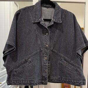 Article Boxy Black Washed Denim Jacket